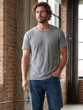 AllSaints Gray Heather Short Sleeve Crewneck Tee size L